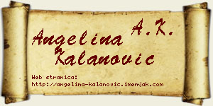 Angelina Kalanović vizit kartica